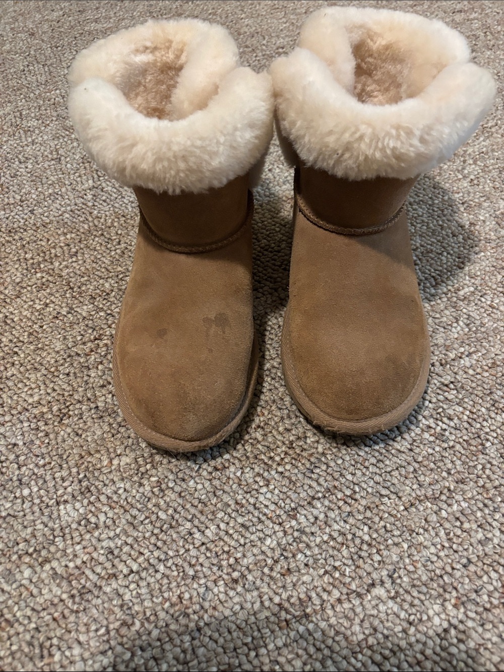 Ugg Kids Shearling Cuff Winter Boots - Tan